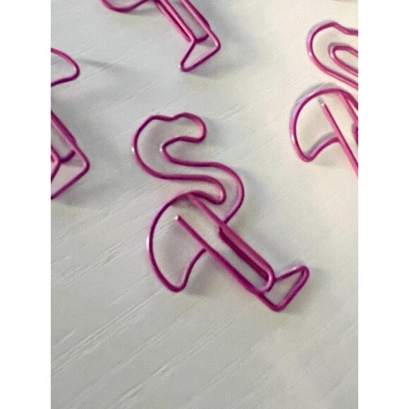 Fun Flamingo Paper Clips - Set of 5, Cute School Supplies in Pink - Picture 1 of 5